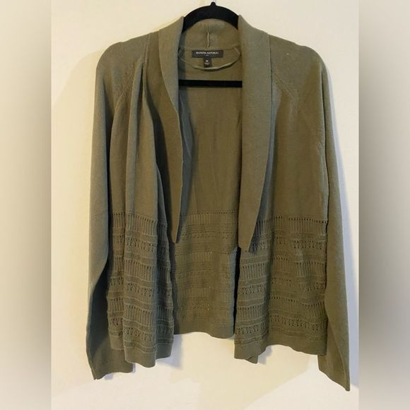 Banana Republic Sweaters - Banana Republic, Olive Green Knit Cardigan, Size M
